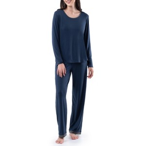 Fruit of the Loom Women's and Women's Plus Long Sleeve Pajama Set - 1 of 4