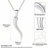 Sterling Silver Lucky Horn Pendant Necklace, Protection for Women, Silver/Gold/Rose - 4 of 4