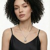 Round zircon pendant necklace - silver, classic pendant design with sparkling decorations - 4 of 4