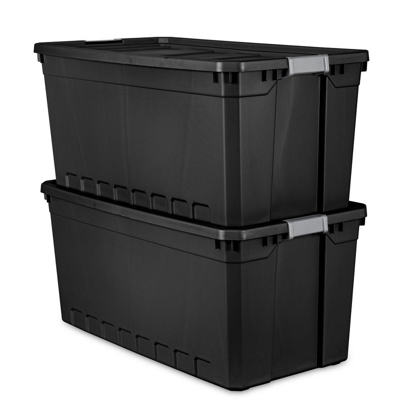 Sterilite Storage System Solution with 50 Gallon Heavy Duty Stackable Storage Box Container Totes with Grey Latching Lid for Home Organization, 4 of 7