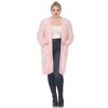 PS Leopard Print Open Front High Pile Fleece  Coat - White Mark - 2 of 4