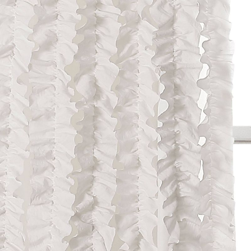 Set of 2 Sophia Ruffle Window Curtain Panels White - Lush Décor, 4 of 8