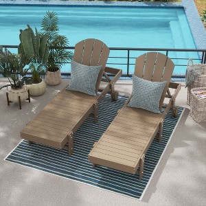 WestinTrends Malibu Adirondack Poly Reclining Chaise Lounge With Wheels (Set of 2pcs) - 1 of 3
