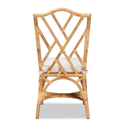 Sonia Handcrafted Rattan and Cane Natural White Chair