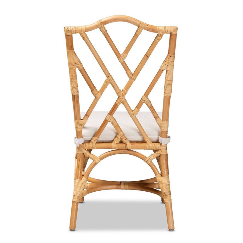 Sonia Rattan Chair Natural/White - bali & pari: Handmade, Comfort Cushion, No Assembly Required, 5 of 12