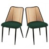 Coolbibila Rattan Kitchen Dining Chairs Set Of 2,Boucle Upholstered Armless Kitchen Dining Chair,Natural Rattan Back Kitchen Dining Chair - 2 of 4