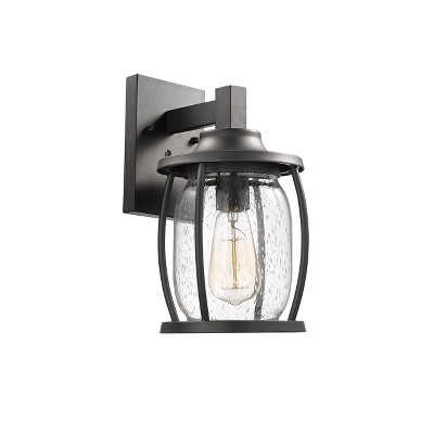 Jackson 12" Black Steel Outdoor Wall Sconce
