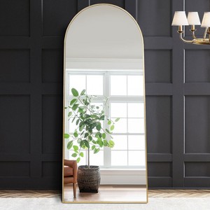 Muselady Glam Style Oversize Arch Full Length Floor Mirror with Standing,Shatterproof Glass Mirror with Metal Frame-The Pop Home - 1 of 4