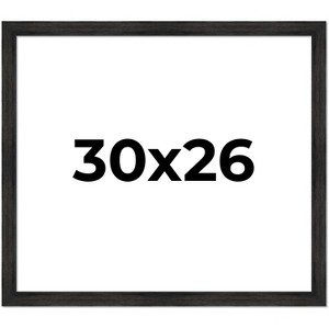 PosterPalooza | 30x26 Wide Barnwood Picture Frame, UV Acrylic, 6 Finishes - Grey, Brown, White, and Black - 1 of 4