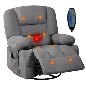 GustoWave Oversized Recliner Chair with Heat and Massage, 360° Swivel Recliner Chairs for Adults, Lazy Boy Recliner Single Sofa Seat - 1 of 4