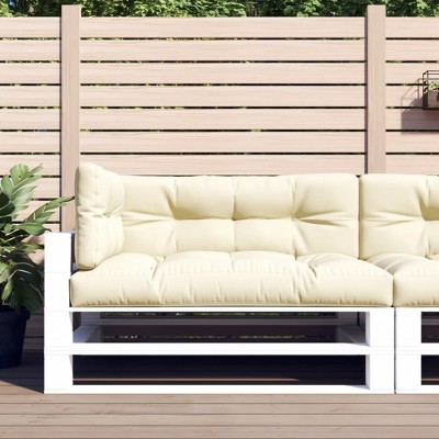 vidaXL Pallet Cushions 3 pcs Cream Fabric