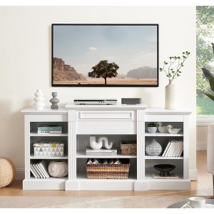 65" Modern Media Console Table with Large Storage Cabinet, TV Entertainment Stand for Living Room, Stylish and Spacious Design - 1 of 4