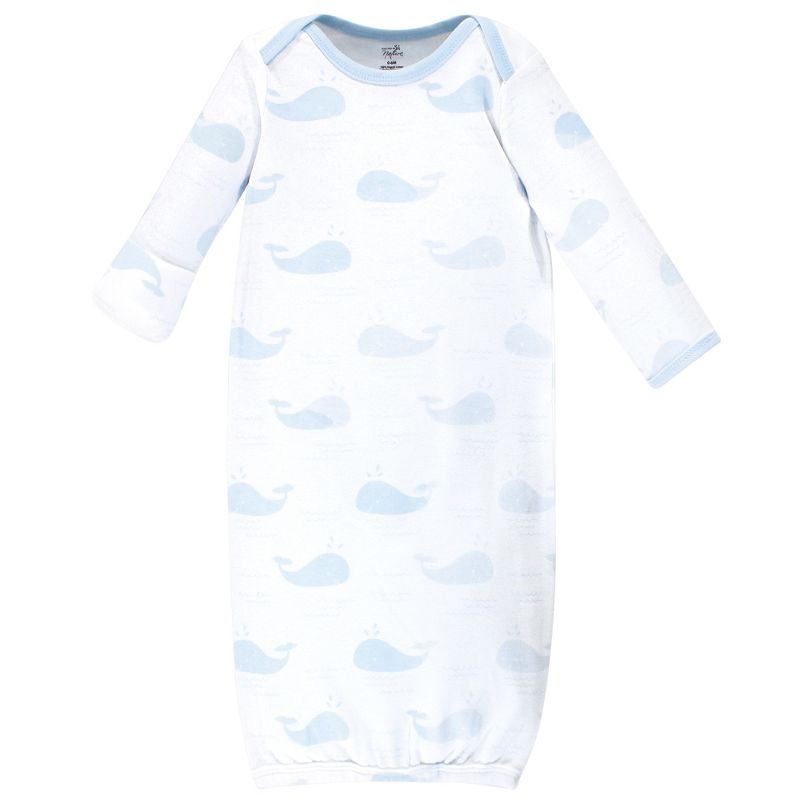 Touched by Nature Baby Boy Organic Cotton Long-Sleeve Gowns 3pk, Whale, 3 of 6