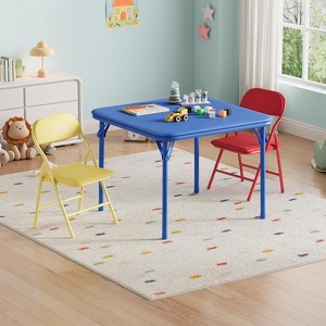 3-Piece Folding Table and Chairs Set for Kids Dining Room Daycare and Classrooms, Children’s Activity Table and Chairs Set, Space Save - 1 of 2