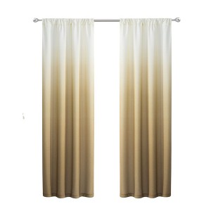 HomeRoots Set of Two 84"  Gold Ombre Shades Window Panels - 1 of 3