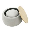NicBex Modern Round Storage Ottoman Set of 2 Small Footstools with Panel Top for Bedroom and Living Room - 4 of 4