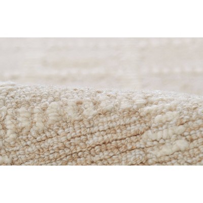 Beige Wool 2' x 3' Handmade Tufted Rectangular Rug