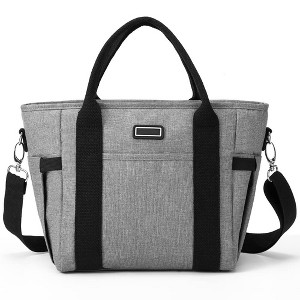 Lunch Tote Bag ¨C Gray, Normal Size, Adjustable Shoulder Strap & Side Pockets for Work/School/Travel - 1 of 4
