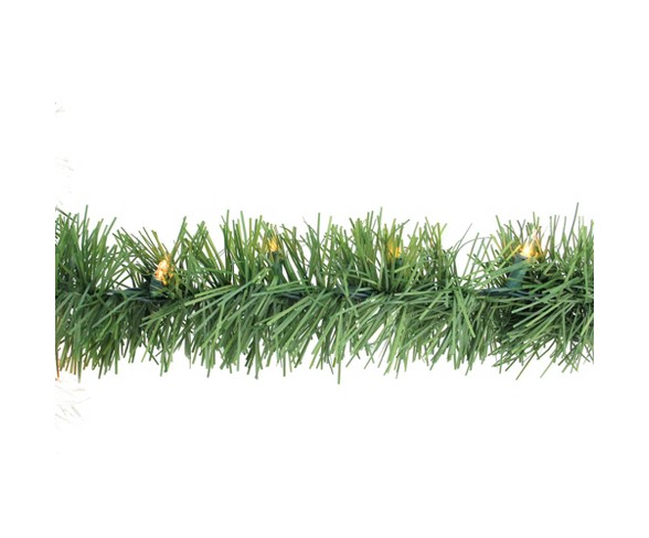 Arett Sales 12' x 3" Prelit Green Pine Outdoor Artificial Christmas Garland - Clear Lights