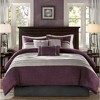 Lyngins 7-Piece Queen Size Comforter Set, Transitional Style Faux Suede with Pieced Microsuede Design Bedding Set, Machine Washable Quilt Bedding Set - 2 of 4