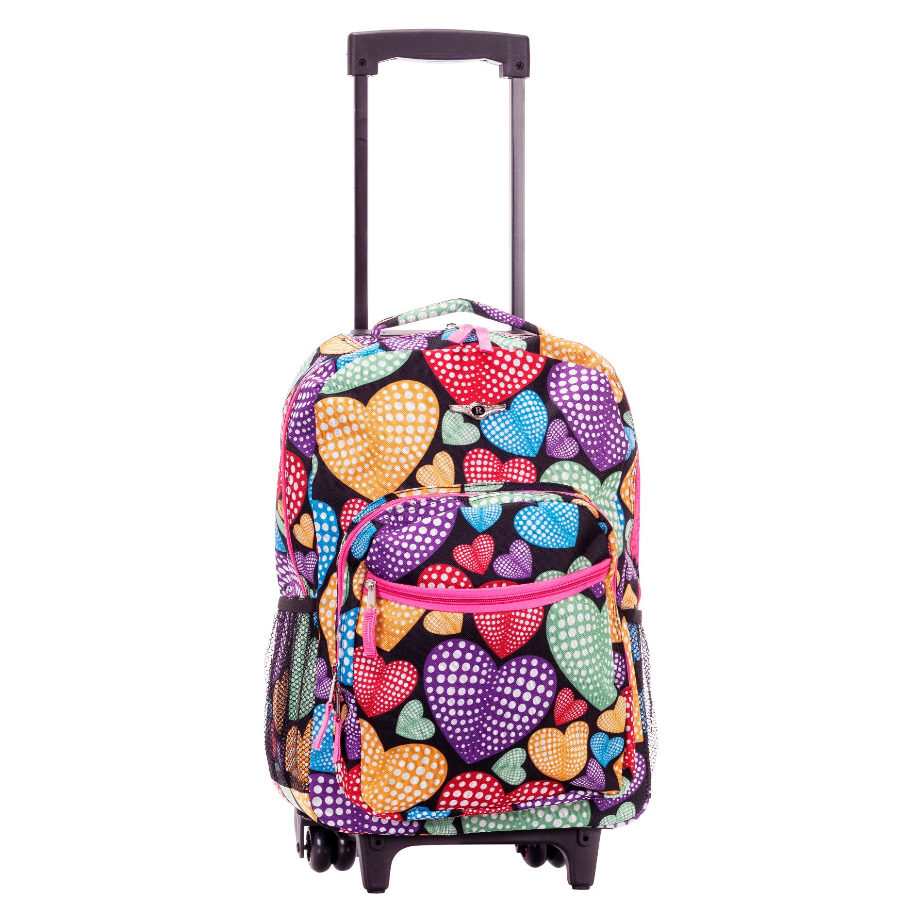 Rockland Rolling 17" Backpack - Hearts