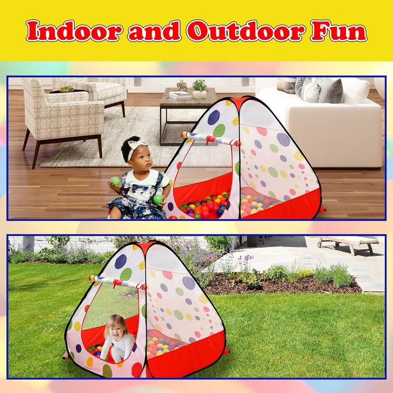 Kiddey Ball Pit Play Tent, Perfect Playhouse for Kids, Foldable and Easy Set Up - Triangle Design, 5 of 8