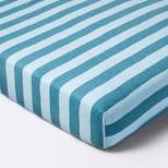 Flannel Fitted Crib Sheet - Blue Stripes - Cloud Island™