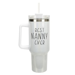 Elanze Designs Best Nanny Ever Childcare Au Pair 40 oz. Stainless Steel, Large Water Bottle Coffee Mug, Spill & Leak Resistant, Thermal Travel Tumbler - 1 of 1