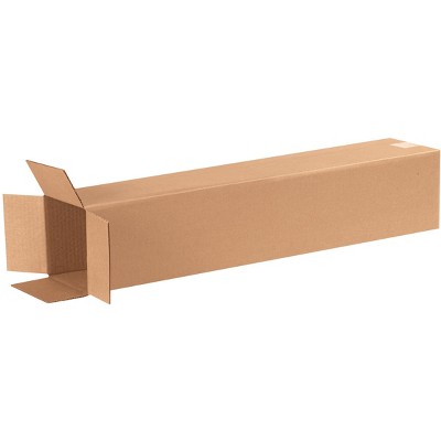 The Packaging Wholesalers Tall Corrugated Boxes 6" x 6" x 30" Kraft 25/Bundle BS060630