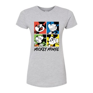 Women's - Disney - Mickey Colorblock Grid Fitted Graphic T-Shirt - 1 of 2