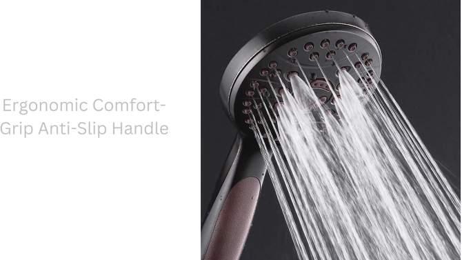 High Pressure 6 Setting Luxury Handheld Shower Head with Extra Wall Bracket Oil Rubbed Bronze - Aquabar, 2 of 12, play video