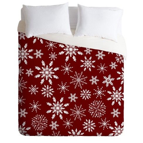 King Iveta Abolina Silent Night Duvet Cover Set Red - Deny Designs