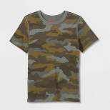 Kids' Adaptive Short Sleeve T-Shirt - Cat & Jack™ Olive Green