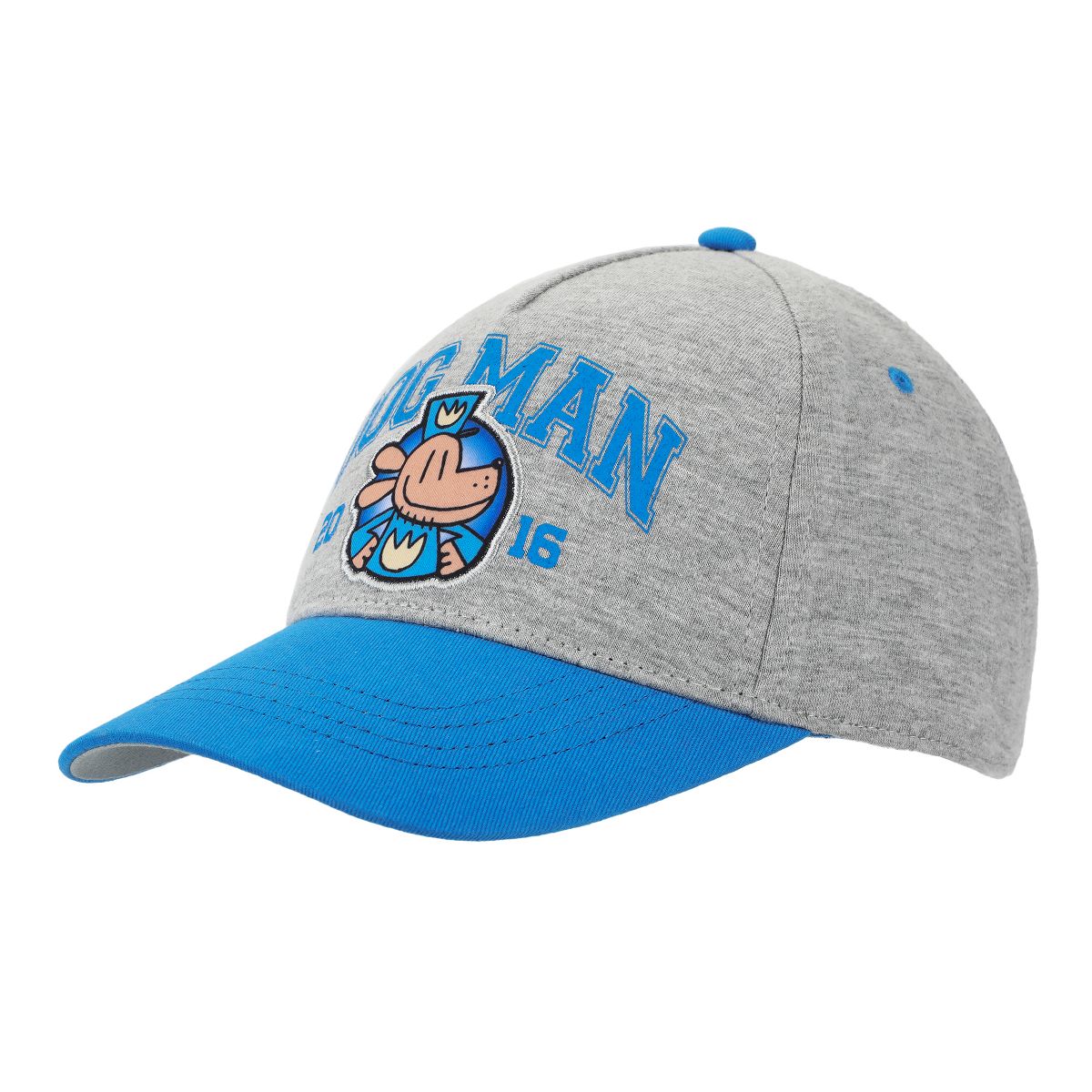 Dog Man Character Circle Youth Gray & Blue Snapback Hat