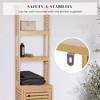 Evideco French Home Goods Tall Bathroom Storage Cabinet with Multiple Shelves and Vented Door, Natural - Trinidad Collection - 4 of 4