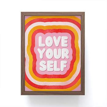 Showmemars Love Yourself retro type Framed Mini Print - Society6