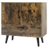 Munora Modern Floor Storage Cabinet - 2 Doors, 1 Pull-Out Drawer - Mid-Century Style for Living Room/Dining Room - 30"L x 16"W x 31"H - 2 of 4