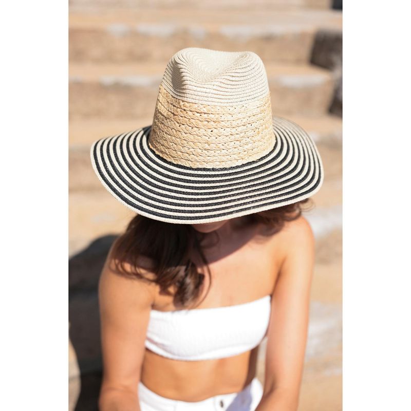 Shiraleah Black and Natural Armida Sun Hat, 2 of 4
