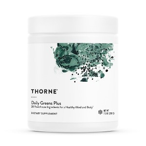 THORNE Daily Greens Plus - Comprehensive Greens with Matcha, Spirulina, Moringa and Adaptogen, Mushroom and Antioxidant  - Mint - 7.2 Oz - 30 Servings - 1 of 4