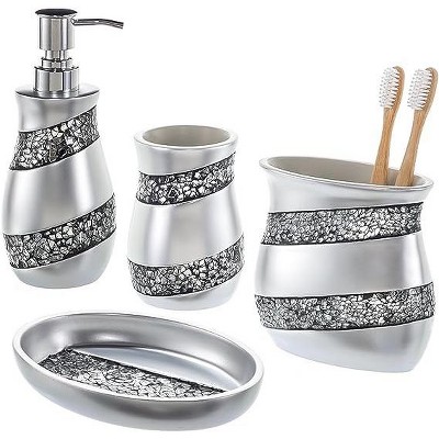 Ellis Contemporary Silver Bath Accessories