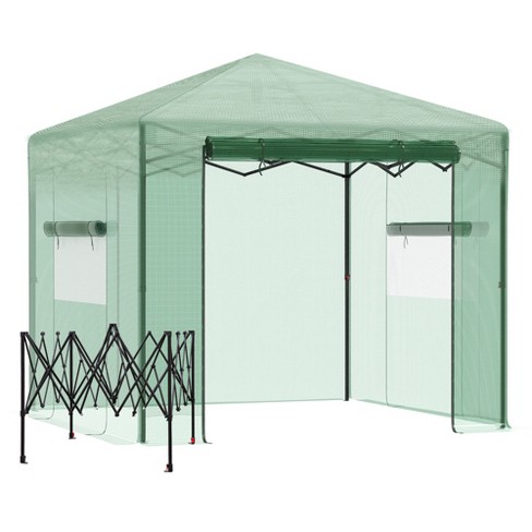 Outsunny 7' x 5' x 6' 2-Tier Shelf Greenhouse with Door, Windows