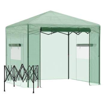 OutsunnyPortable Pop-up Walk-in Greenhouse with Roll-up Door