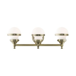 Livex Lighting Oldwick 3 - Light Vanity in  Antique Brass - 1 of 4