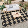 Outdoor Rug Modern Plastic Straw Carpet, Geometric Reversible Outdoor Plastic Straw Camping Rug, RV Mat for Deck, Backyard, Balcony, Porch - 2 of 4