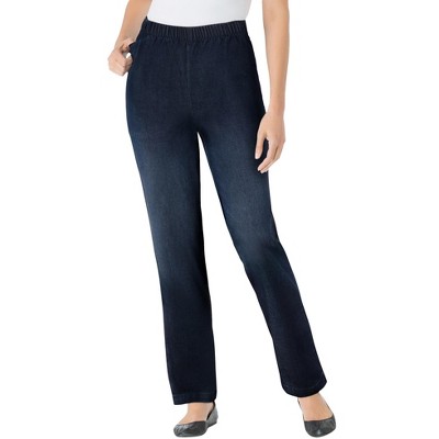 Woman Within Women's Plus Size Straight Leg Fineline Denim Jean