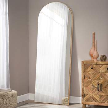 Neutypechic Wood Frame Arch Top Full Length Mirror Leaning Mirror