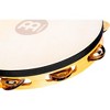 MEINL Recording-Combo Goat-Skin Wood Tambourine One Row Dual Alloy Jingles Super Natural - 3 of 4