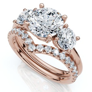 Pompeii3 Certified 2 1/2Ct Athena Engagement & Wedding Ring Set 14k Gold or Pt Lab Created - 1 of 4