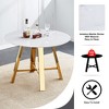 Maliang 42'' Modern Minimalist Round Dining Table, Deep Wood Grain Table Top, Black Metal Legs For Home and Office - 3 of 4