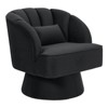 Modern Swivel Barrel Accent Chair, 360 Degree Velvet Upholstered Armchair with Striped Backrest & Plush Padding - 2 of 4